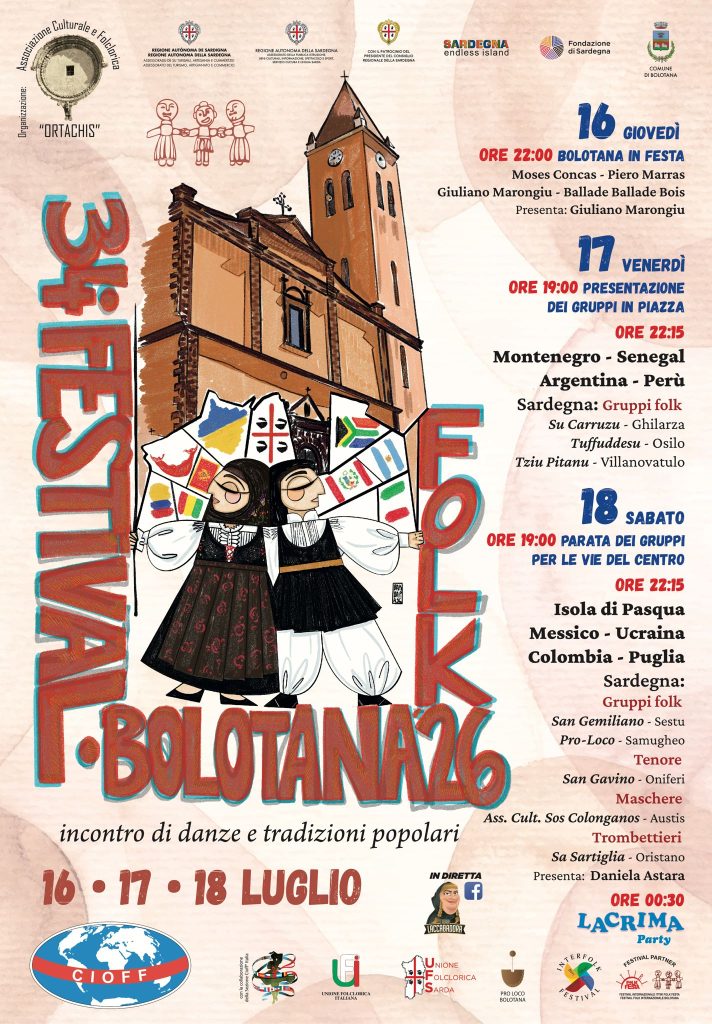 34° FESTIVAL INTERNAZIONALE DEL FOLCLORE BOLOTANA – 16-18 luglio 2026